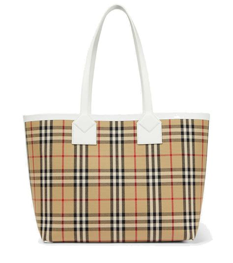 burberry bag price in london|Burberry checked canvas tote bag.